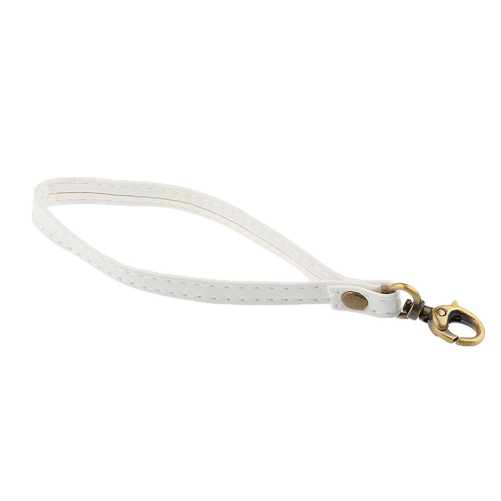 2Pcs Womens Leather Wrist Strap Fashion Clip-On Wristlet Keychains Bag