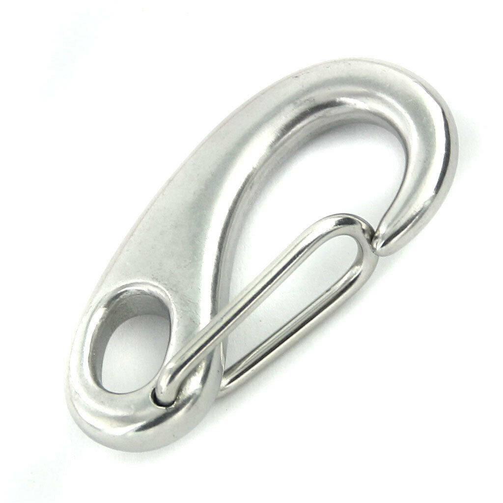 4x 50mm stainless steel locking clip snap hook for mountaineering