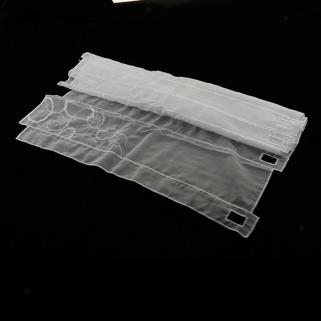 Perforated Small Half Curtain Roman Drape Kitchen Voile Sheer  45x96cm