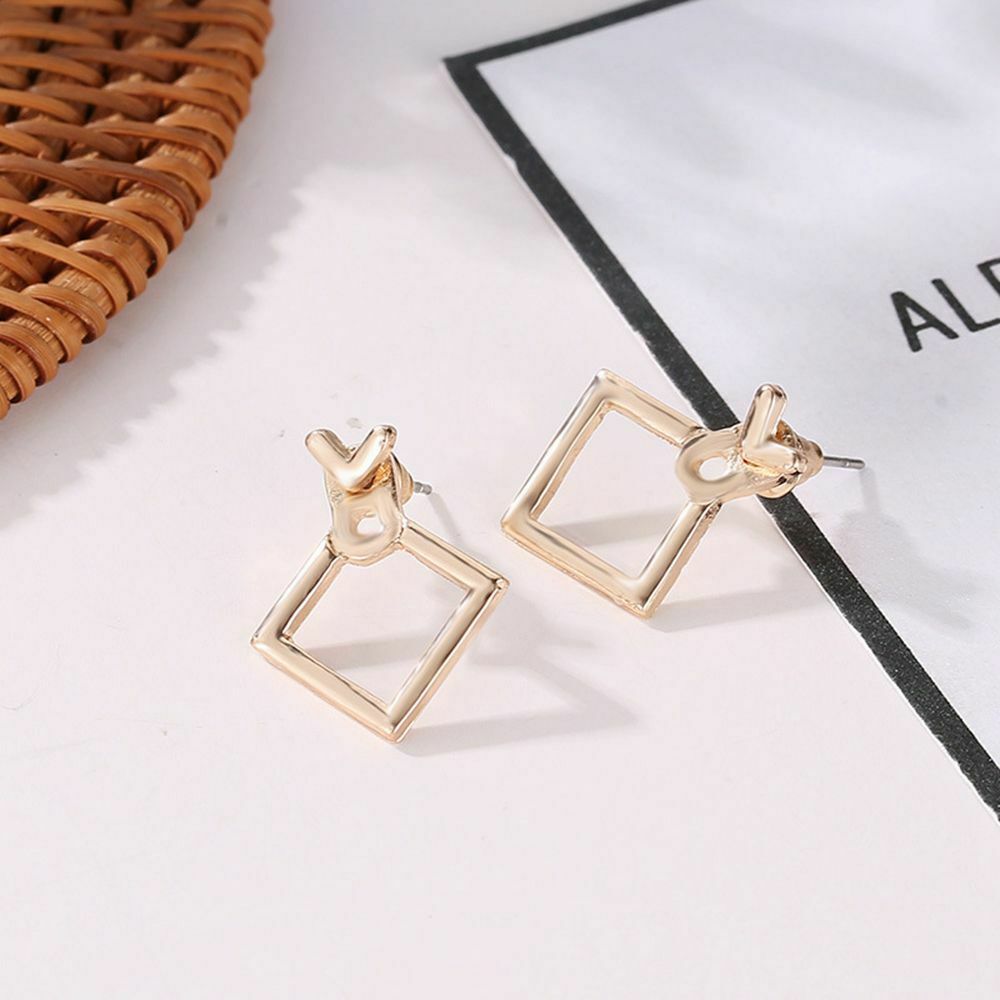 Women Boho Jewelry Square Ear Studs Geometric Earrings Triangle Dangle Drop