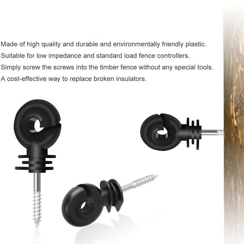 25Pcs Electric Fence Insulator Screw-in Insulator Fence  Post Wood Post InsulaU3