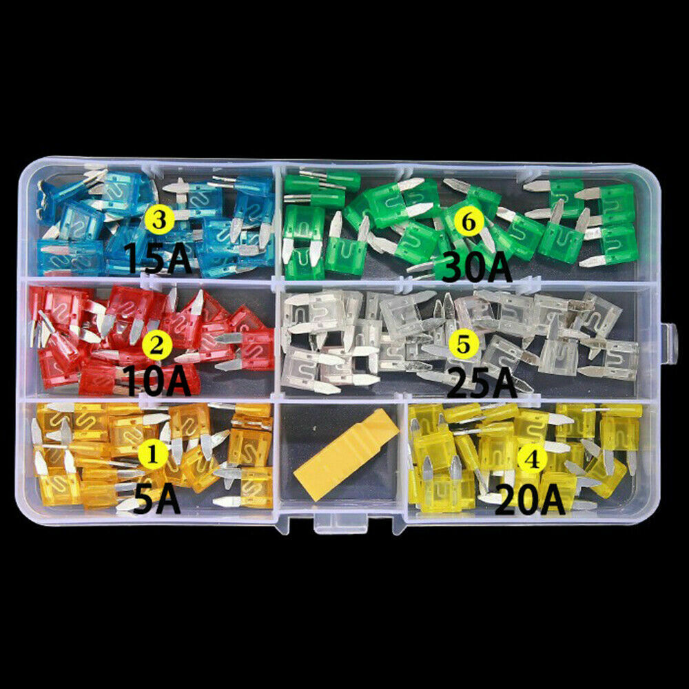 Mini 120pc Blade Fuse Assortment Auto Car Truck Motorcycle FUSES Kit