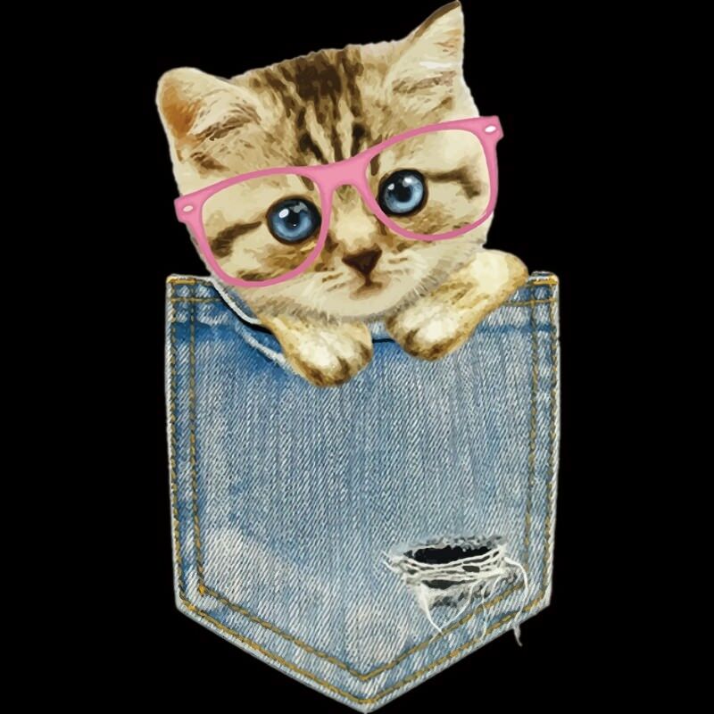 Bag Cat Pattern Patch Ironing Stickers Heat Transfer Iron On Patches DIY Decor