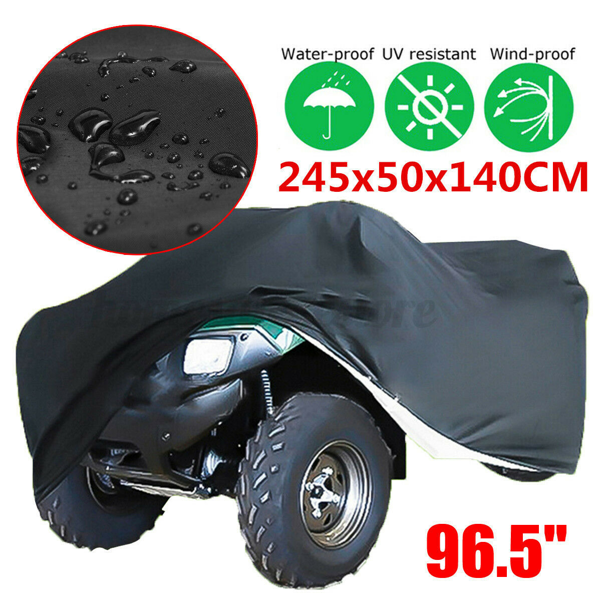 96.5'' Waterproof Lawn Mower Tractor Cover Garden Outside Riding UV Protector