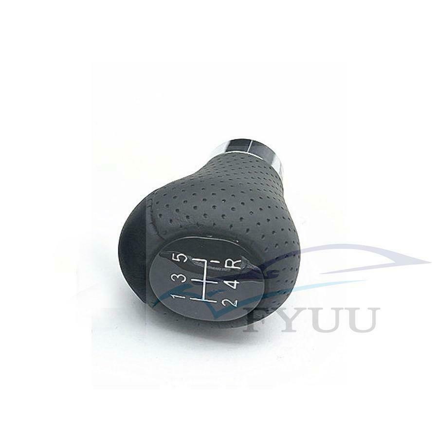 1x Leather 5 Speed Car Gear Shift Knob Stick Lever Grip Manual Shifter Universal