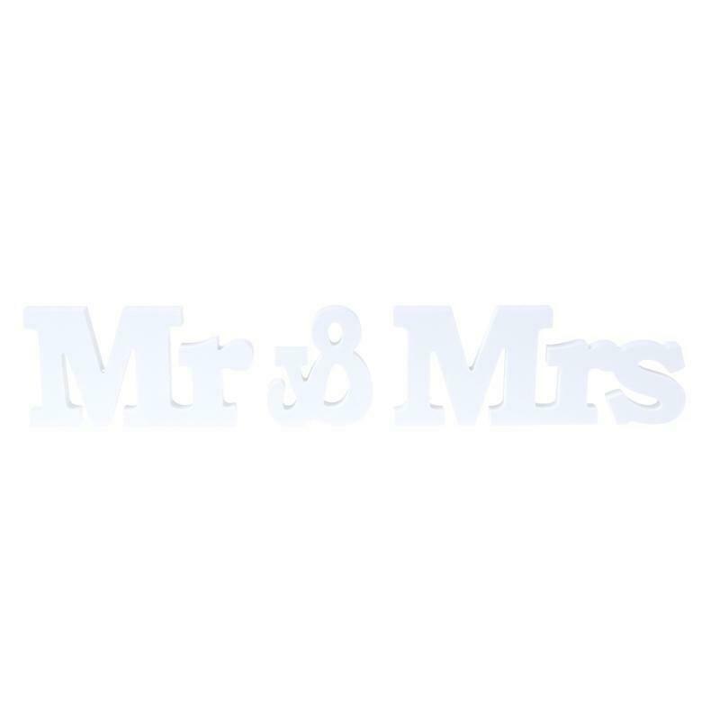 Wedding Decoration Mr & Mrs White Wooden Letters Sign For Sweetheart Table Decor
