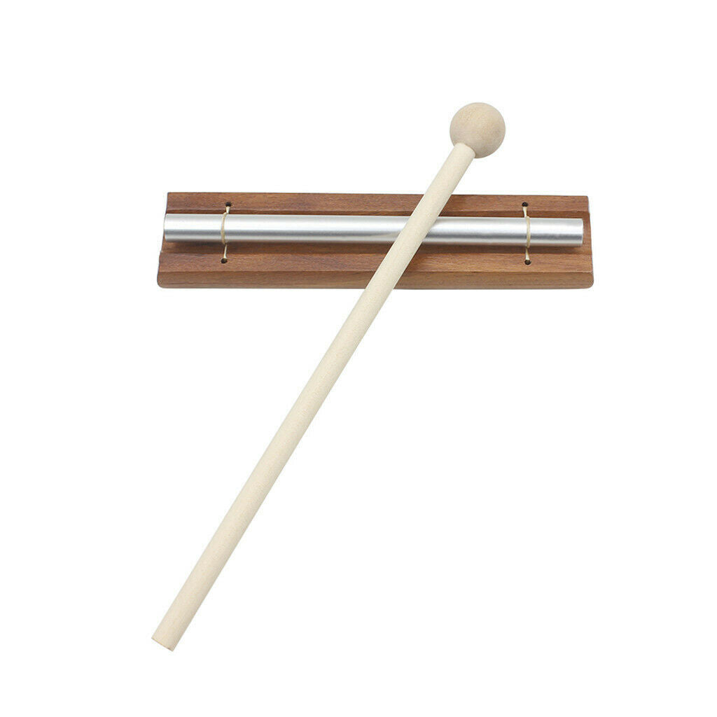 2 X Wooden Base  Chime W/ Mallet for Sound  Relax Musical Instrument