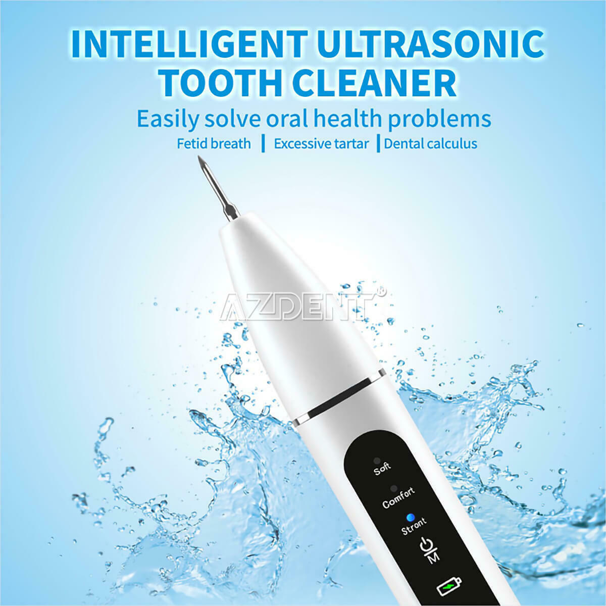 Portable Ultrasonic Tooth Cleaner 3 Modes USB Removal of Calculus Waterproof