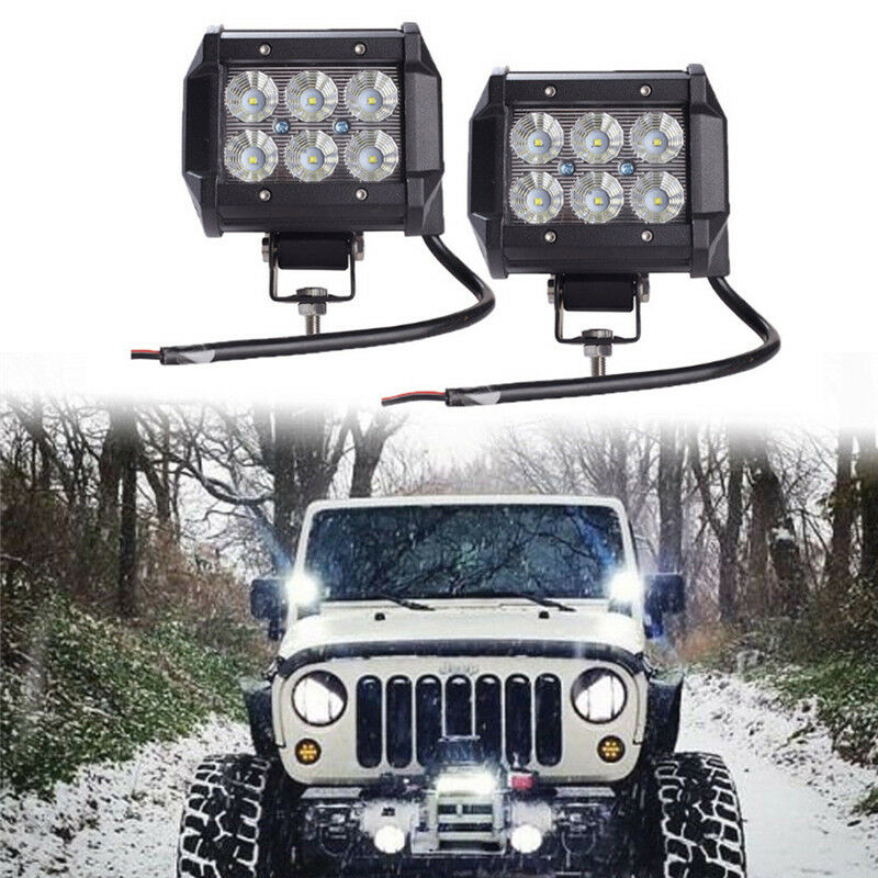 18W LED Work Light 4WD Offroad Spot Fog ATV SUV UTE Driving Lamp For J SEAUBD
