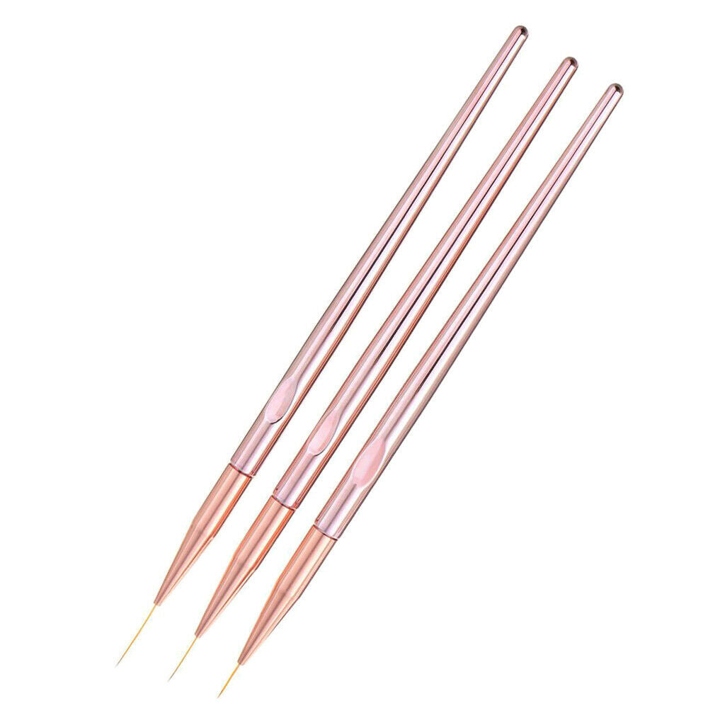 3Pcs 11/15/20mm Detailing Brushes Flower Drawing Gradient Art Pens Set