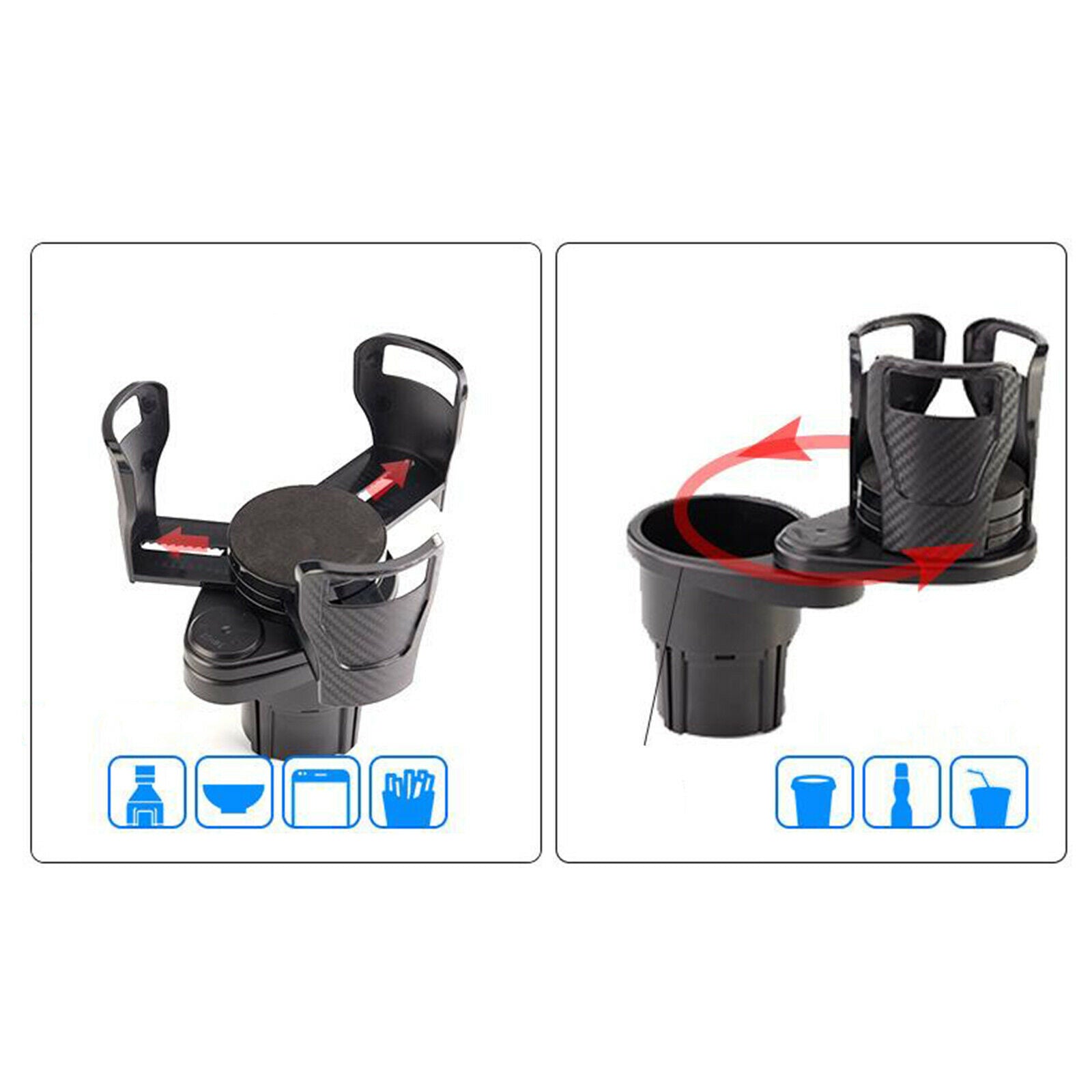 Universal Multifunction 2 in 1 Car Drinks Rack Adjustable Cup Extender