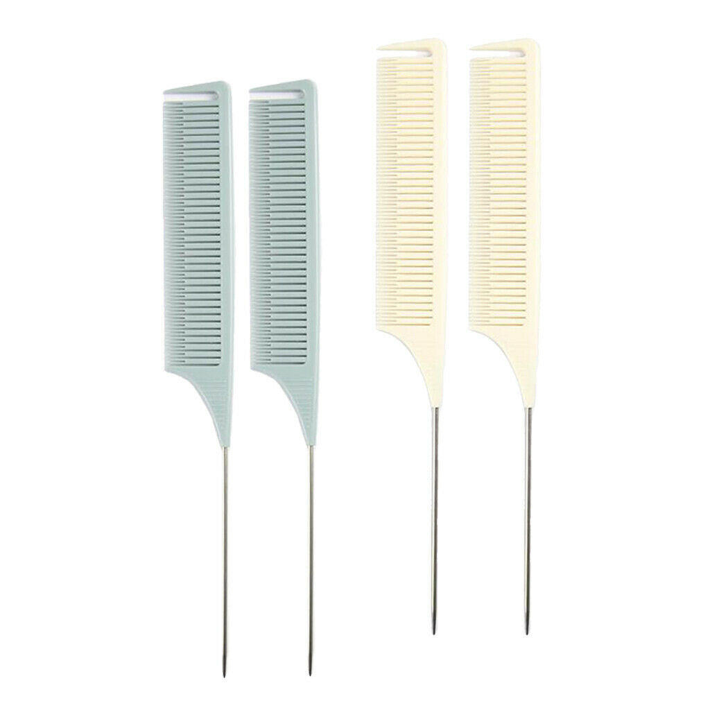 4Pcs Weave Highlight Comb Hair Salon Coloring Combs Brush Hair Styling Tools