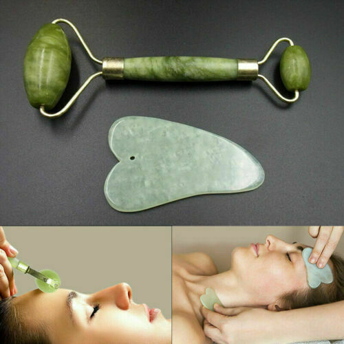 Natural Guasha Facial Jade Face Body Care Gua Sha Board Massager Tool Set !!!