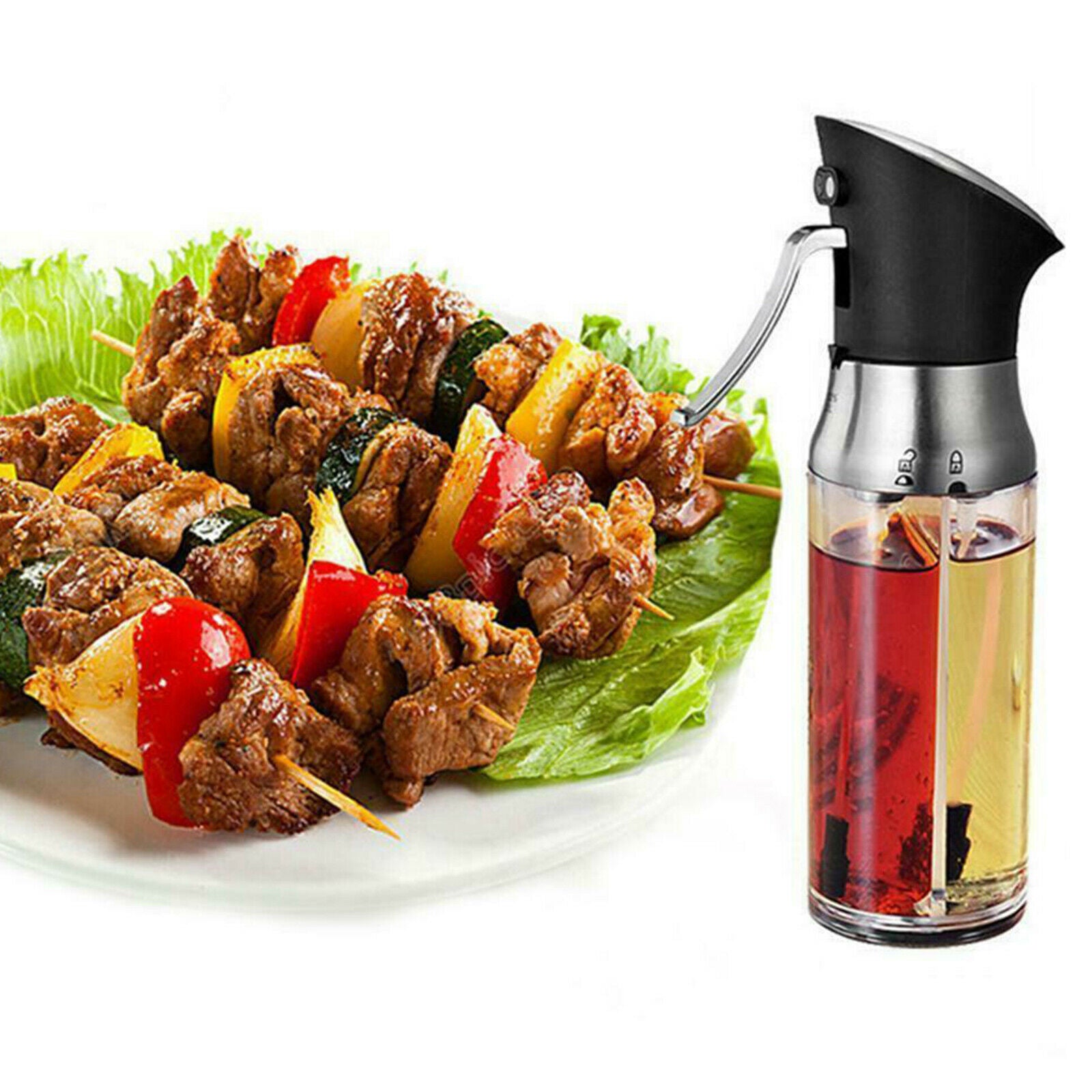 2-In-1 Olive Oil Sprayer Bottle Oil Dispenser w/   for Cook Baking Kitchen