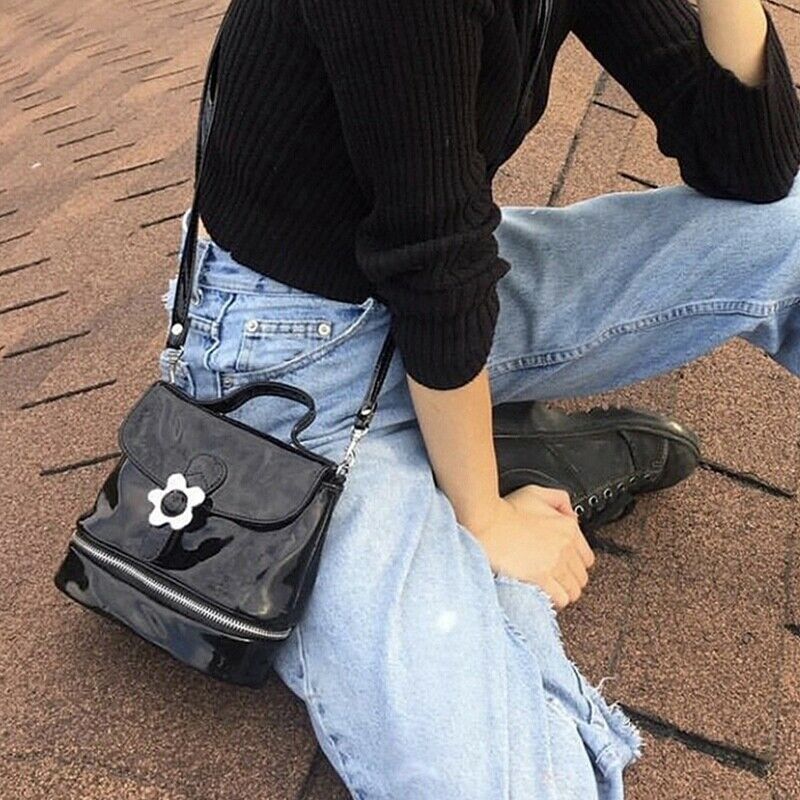 Bags for Women,PU Leather Mini Shoulder Bag,Retro Handbag with Flower DesignS2E3