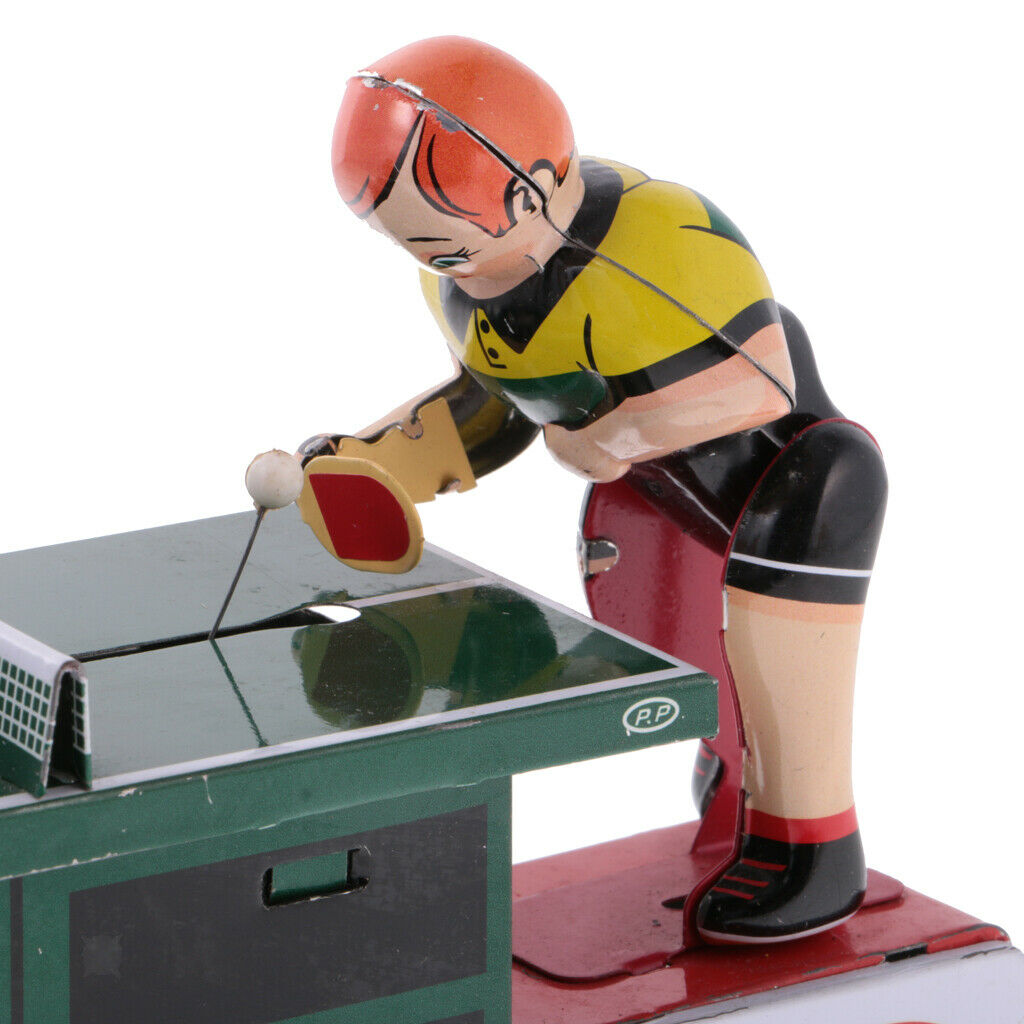 Classic Game Ping Pong Tin Toys Collectible Clockwork Wind Up