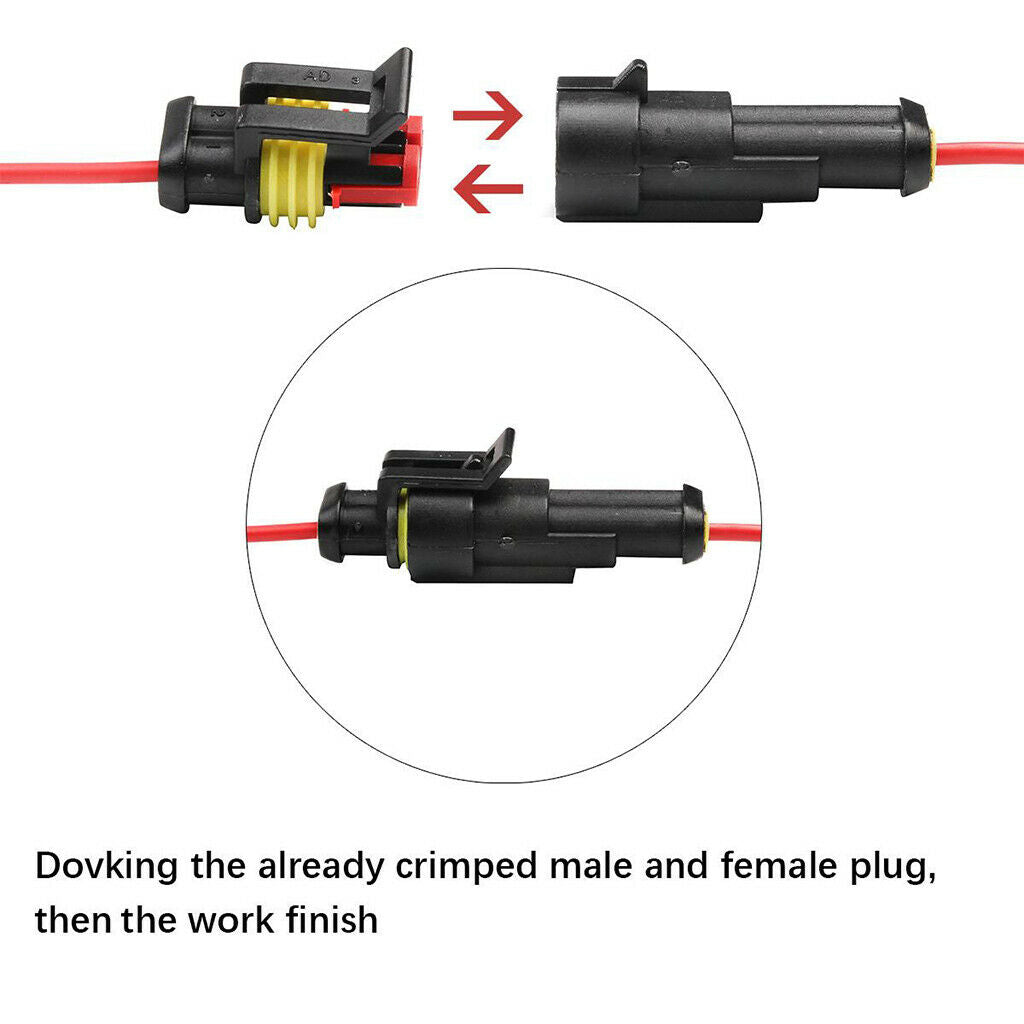 1/2/3/4 Pins Waterproof Connector Wire Terminal Connector Set for Automotive