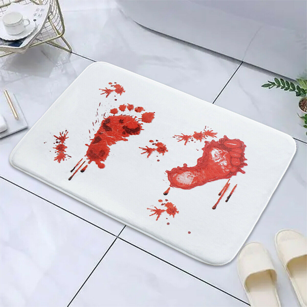 Halloween Horror Bloody Footprint Floor Mats Scare Your Friends Bloody mat