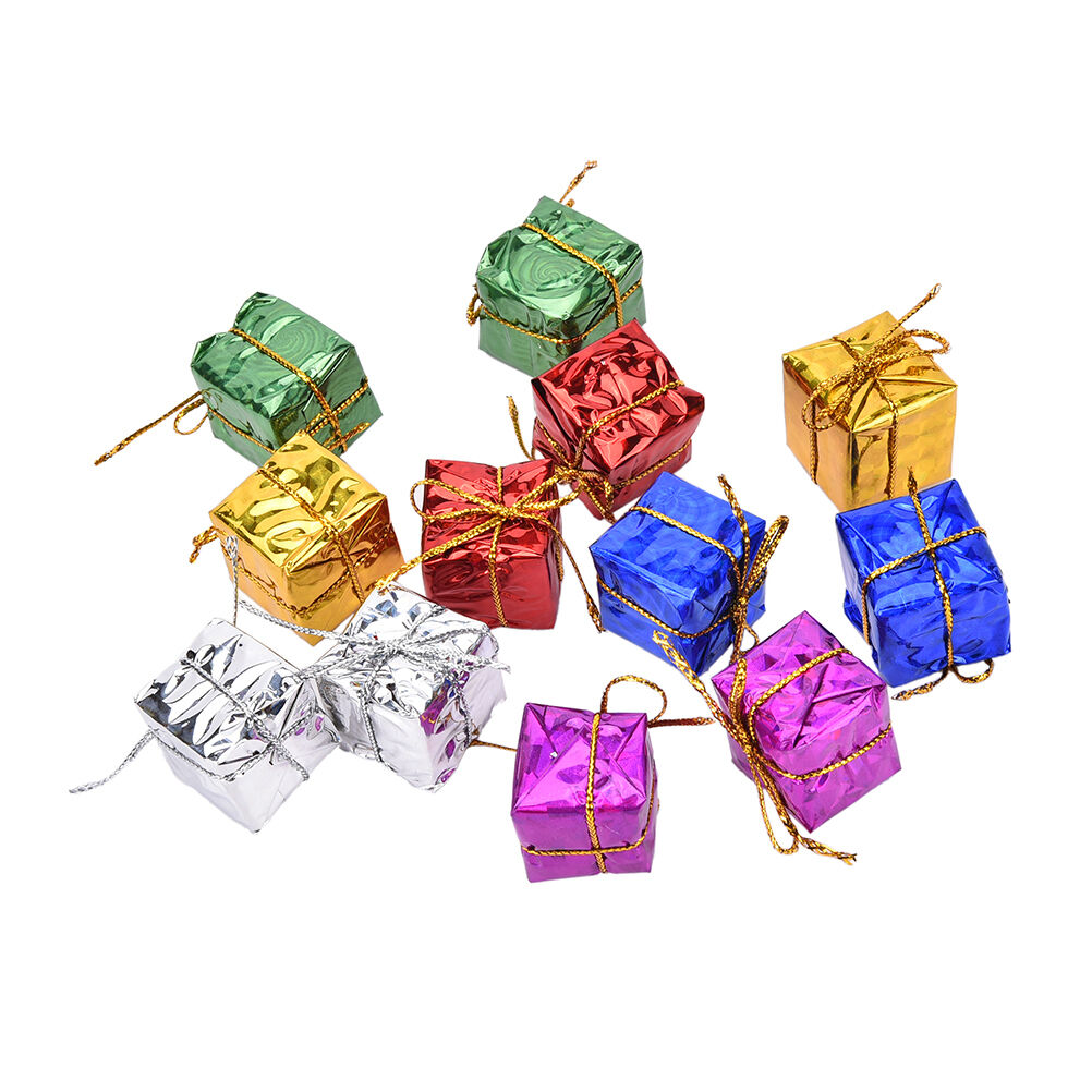 24XColorful XMAS Small Gift Boxes  Christmas Tree Hanging Decoration Ornam.l8