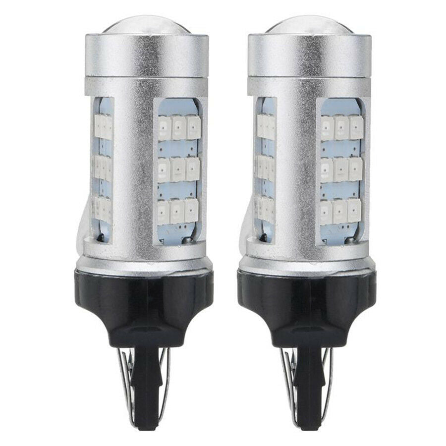 2pcs T20 7443 W21/5W Red LED Flashing Reversing/Brake Light 780LM Light No Delay
