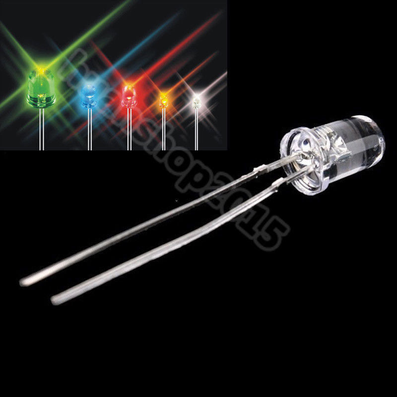 100Pcs 3mm F3 LED Light White Yellow Red Green Blue Assorted Kit DIY LED Set