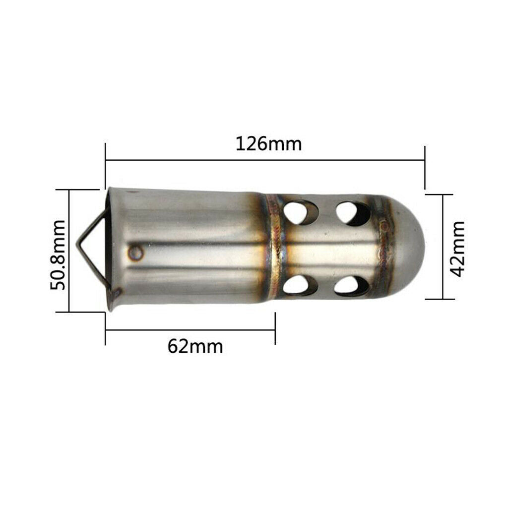 Stainless Steel Round Tip 51mm Exhaust Muffler Baffle Silencer DB Killer for