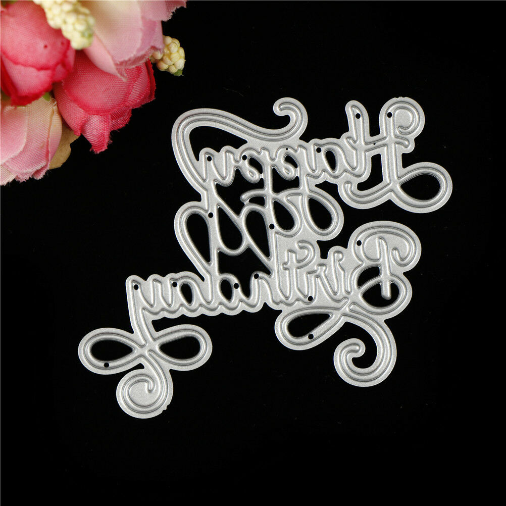 Happy Birthday Alphabet Metal Cutting Dies For DIY Scrapbooking AlbumPaper.l8
