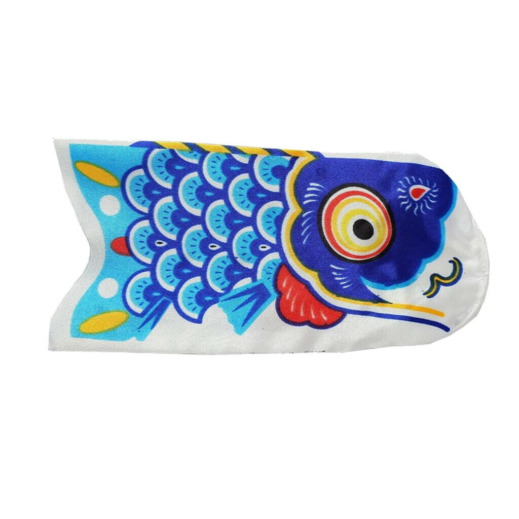 6" Koi Nobori Carp Wind Sock Blue Koinobori Fish Kite Flag Hanging Decor
