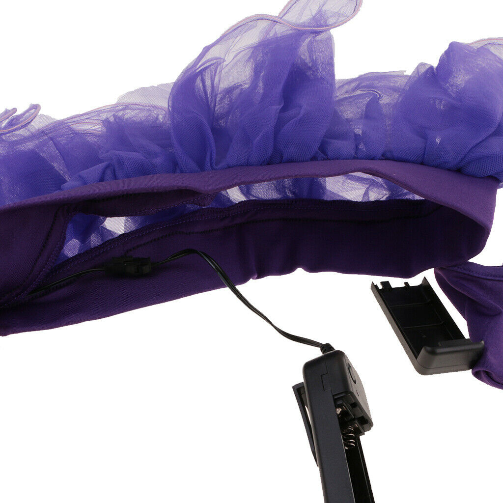 Women Sexy LED Tutu Skirt Petticoat Glow in Dark Nightclub Costume M Purple