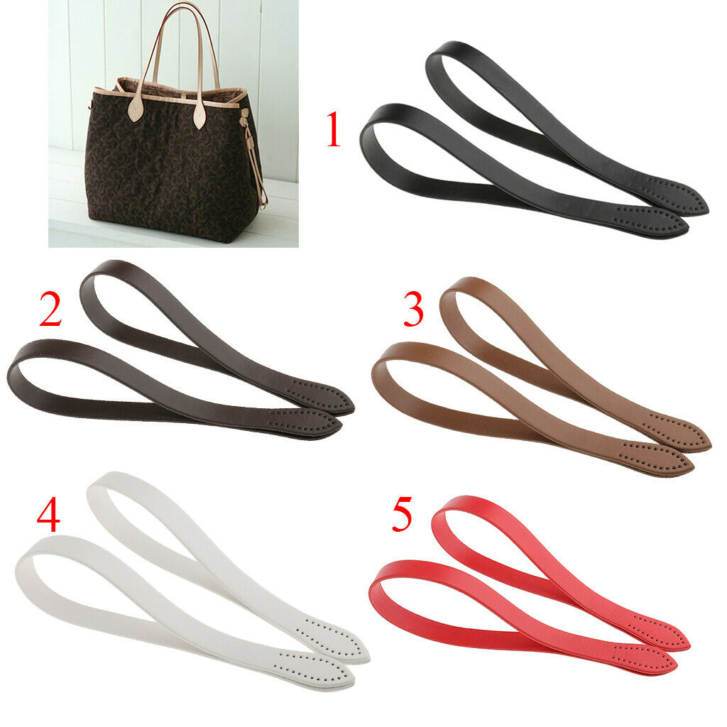 3X 2 Pieces DIY Leather Purse Bag Handle Straps 60cm Black