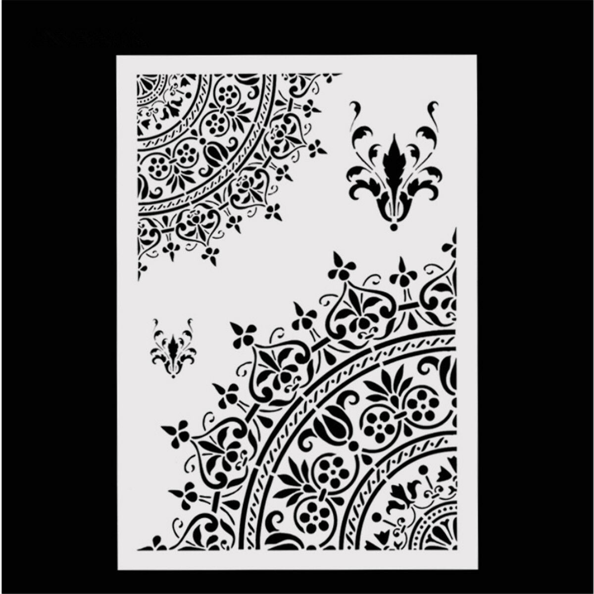 Mandala Crown Design Stencils Scrapbooking DIY Reusable Hand Craft Making Decor