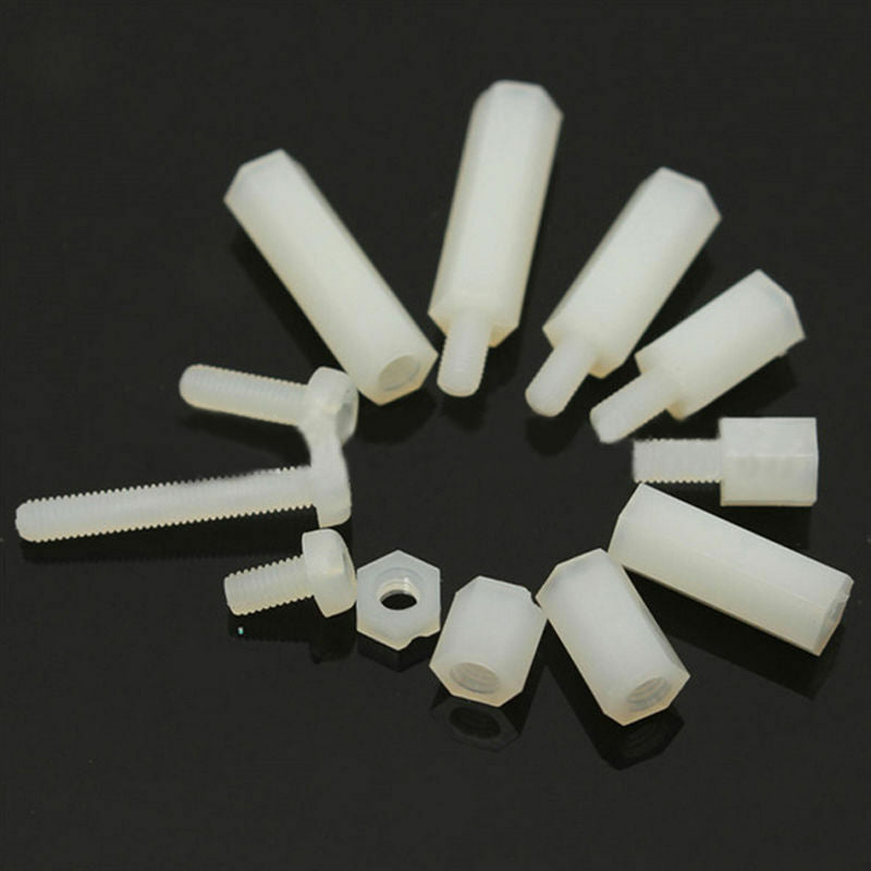 150Pcs M3 6-20mm Hex Spacers Nylon Screw Nut Washer Assortment Standoff Kit