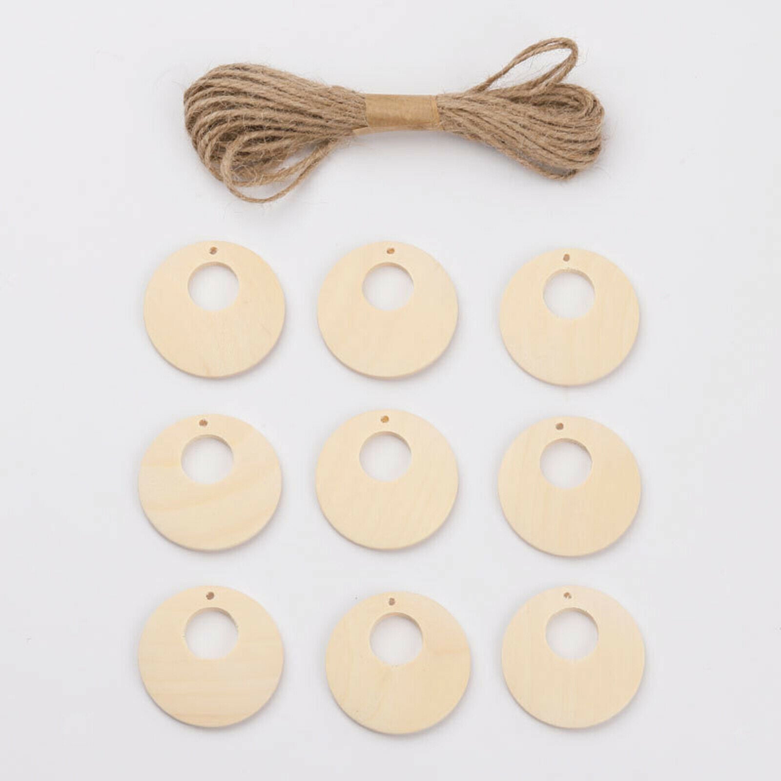 81pcs Wooden Christmas Tree Hanging String Ornaments Decor Art Craft Gift