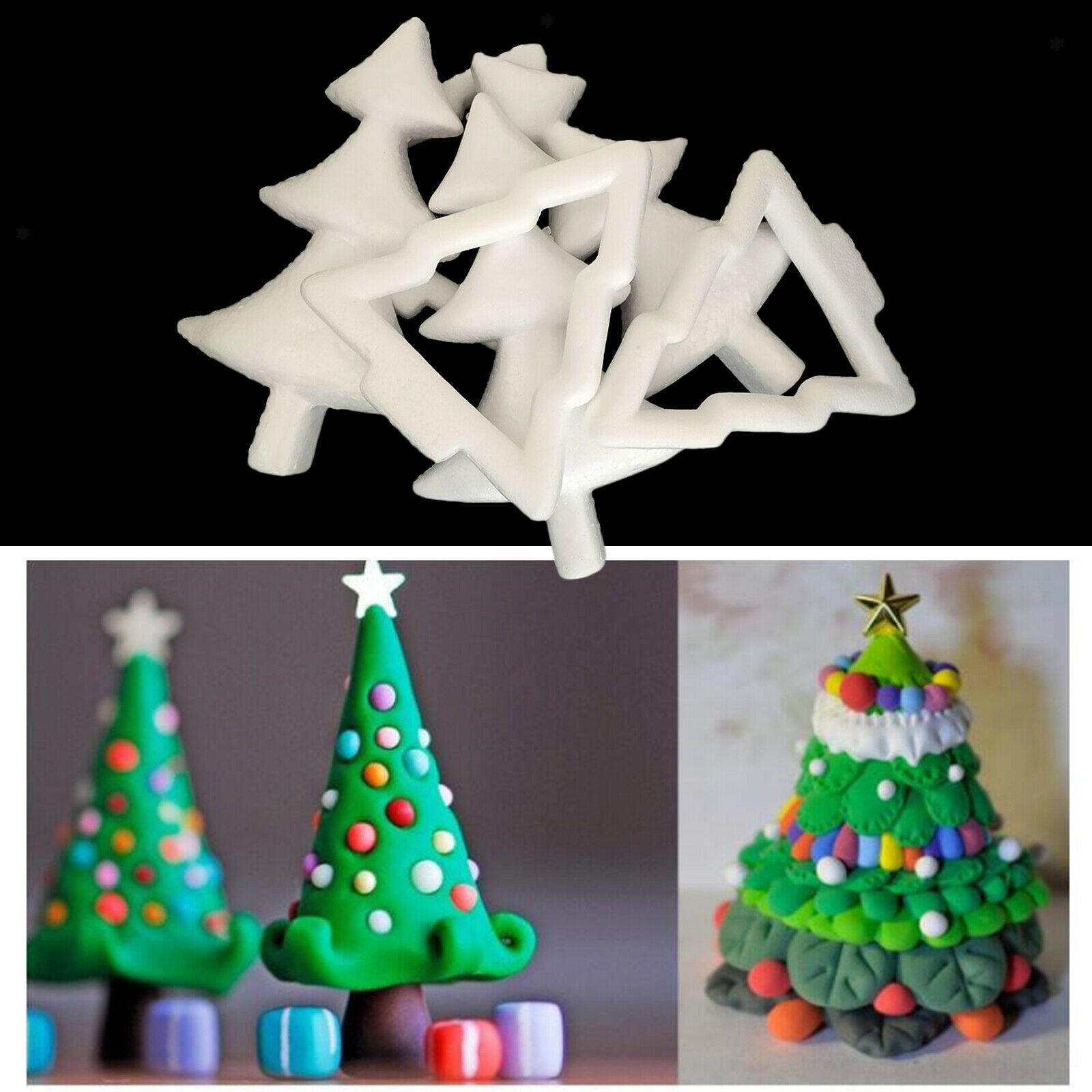 6x Foam Xmas Tree DIY Tree Shape Decorations for Birthday Party Indoor Home
