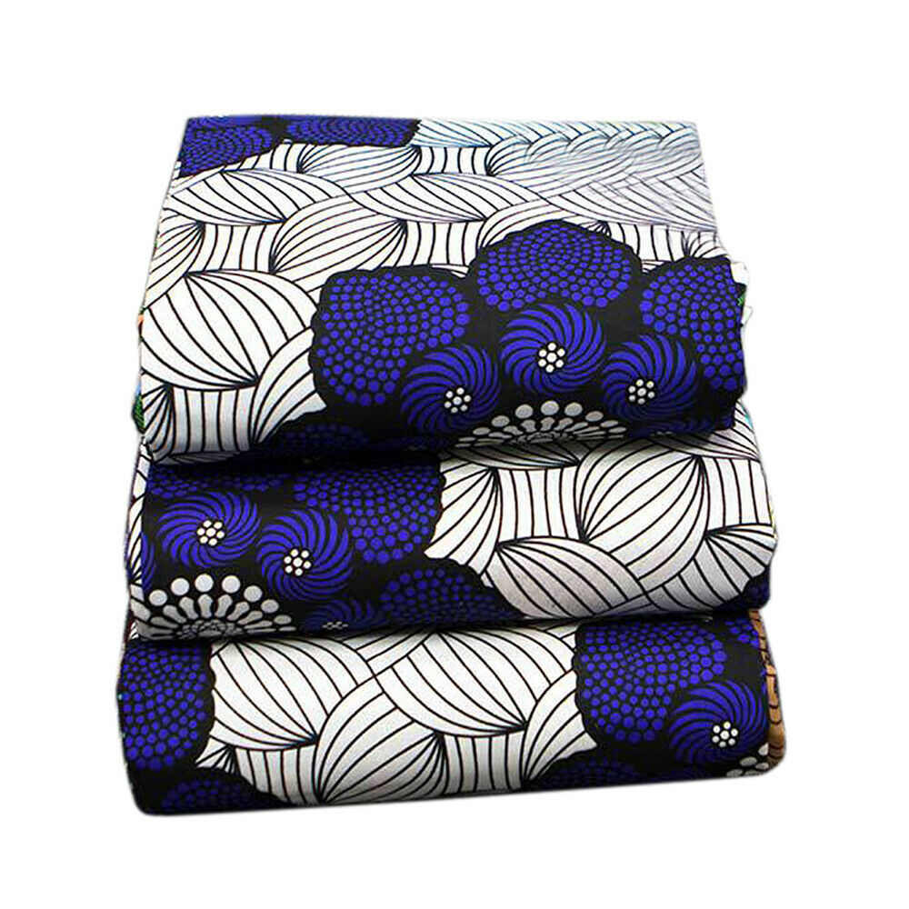 1yard Polyester Plain Weave African Printing Flower Fabric Garment DIY Materials