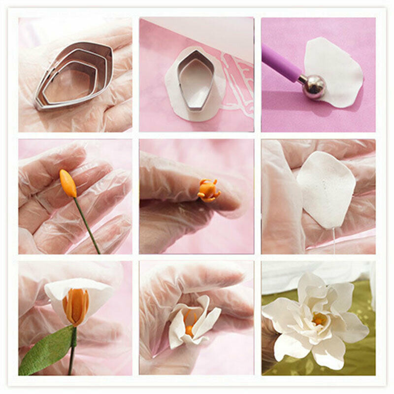 3pcs Gardenia Petal Shape Mold Mousse Ring Mold Stainless Steel Cake Cutt.l8