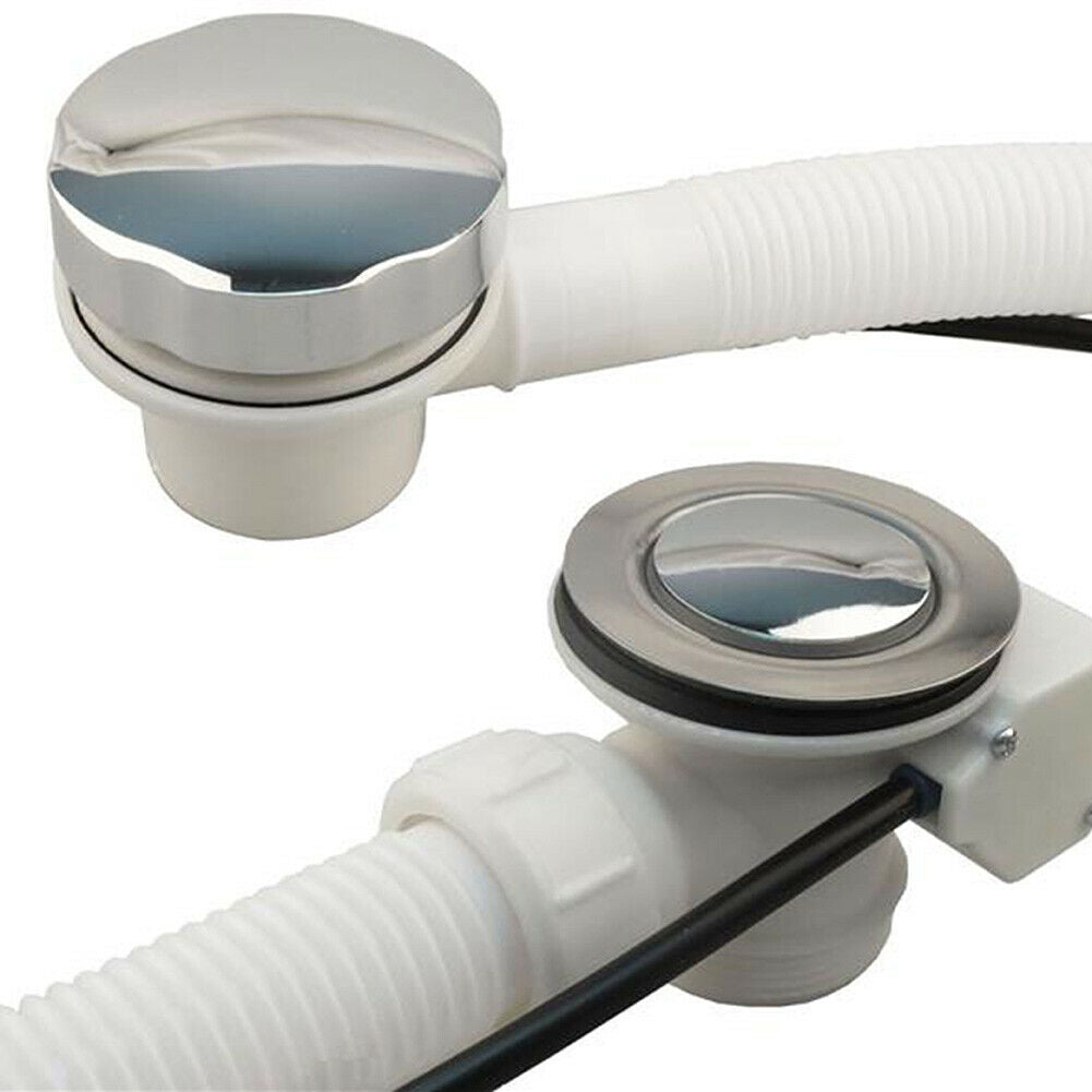 Dedicated Pop Up Bath Waste With Overflow Bathroom Kit Round Chrome @