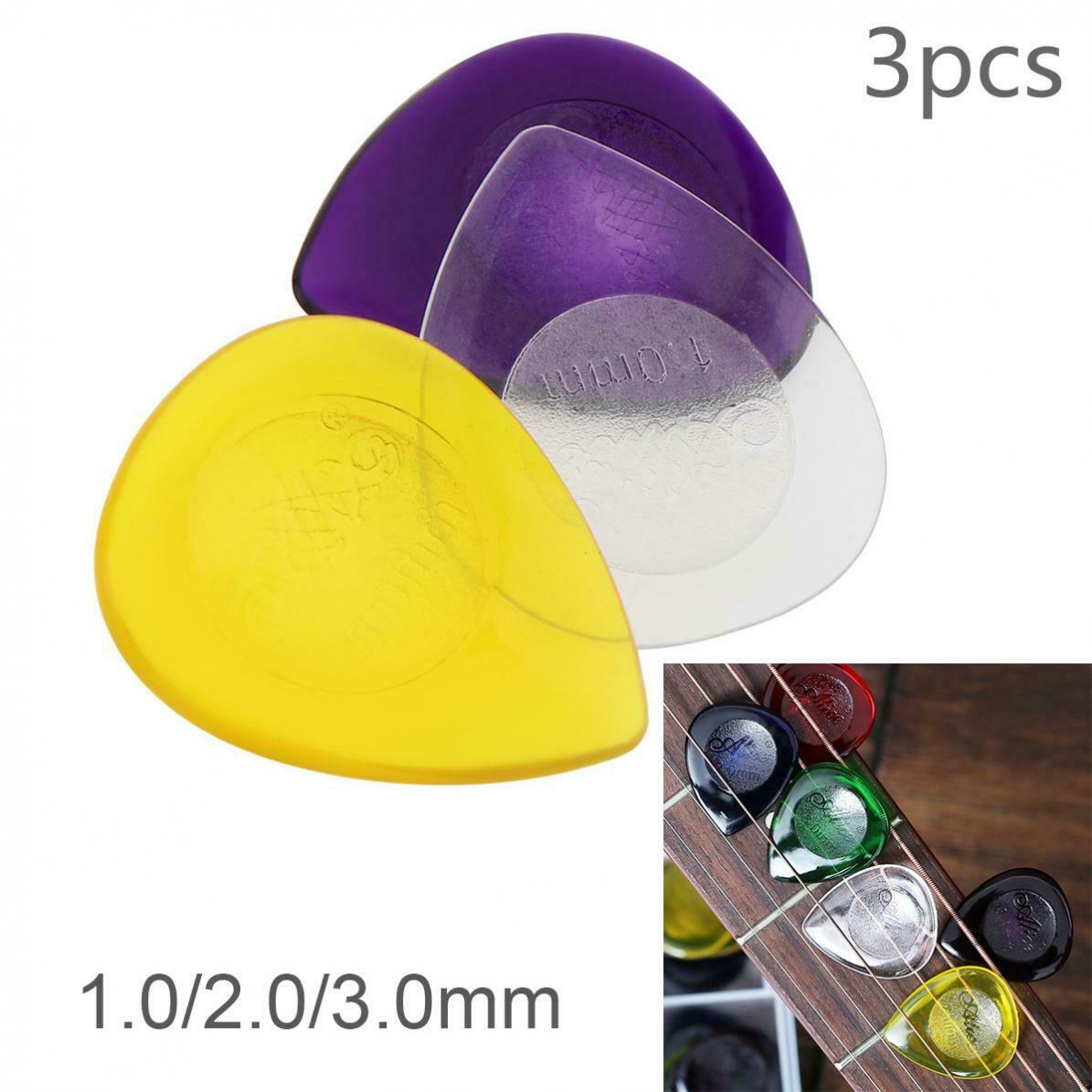 3pcs/lot Guitar Picks 1.0 / 2.0 / 3.0mm ABS Transparent Colorful Skidproof Water