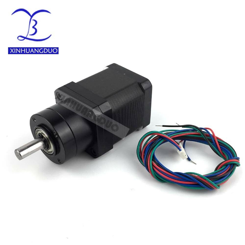 New Best Gear ratio 5:1 Planetary Gearbox, Nema 17 1.68A Geared Stepper Motor
