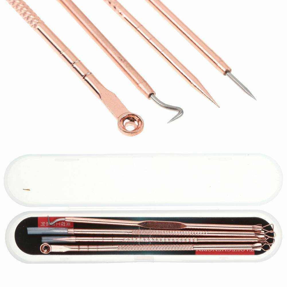 4* Blackhead Whitehead Pimple Spot Comedone Extractor Remover Popper Tool Kit AU