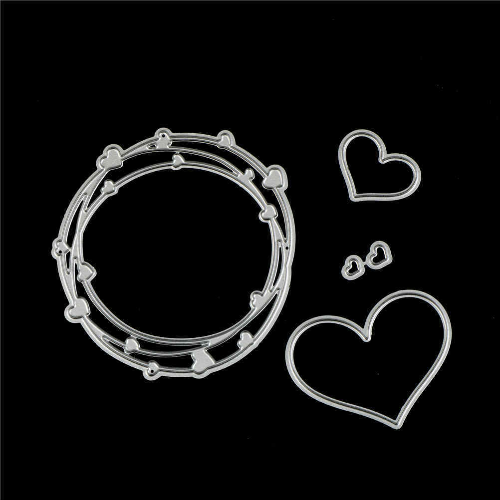 4pcs Love Ring Design Metal Cutting Dies For DIY Scrapbooking Album Paper CardBD