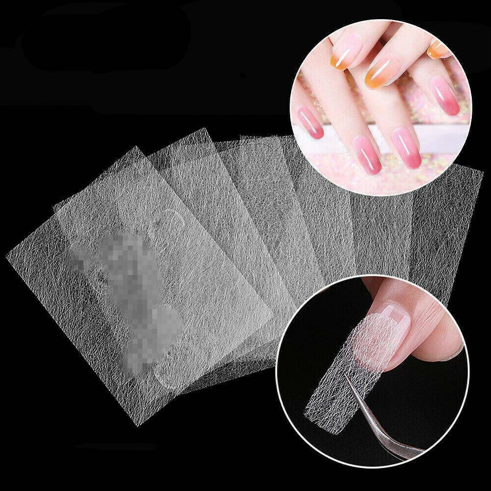 10x Nail Art White Non-woven Silk Fiberglass Gel Tips Extension Fiber Glass Form