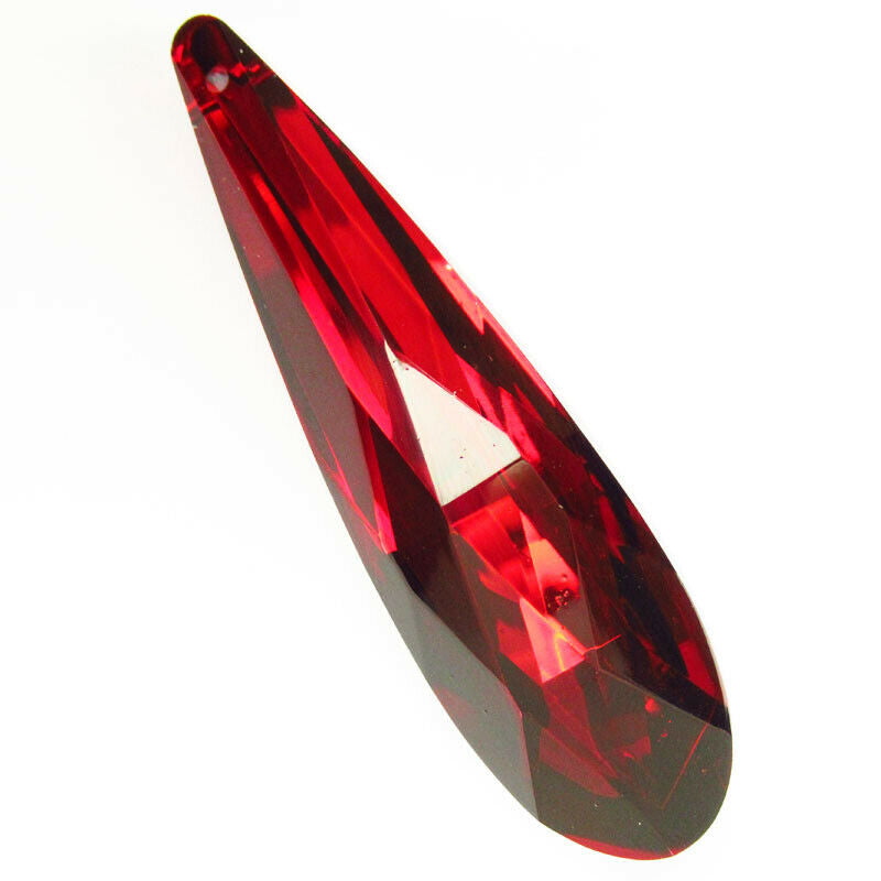 2Pcs 75x21x16mm Faceted Red Titanium Crystal Teardrop Pendant Bead A-227SJ