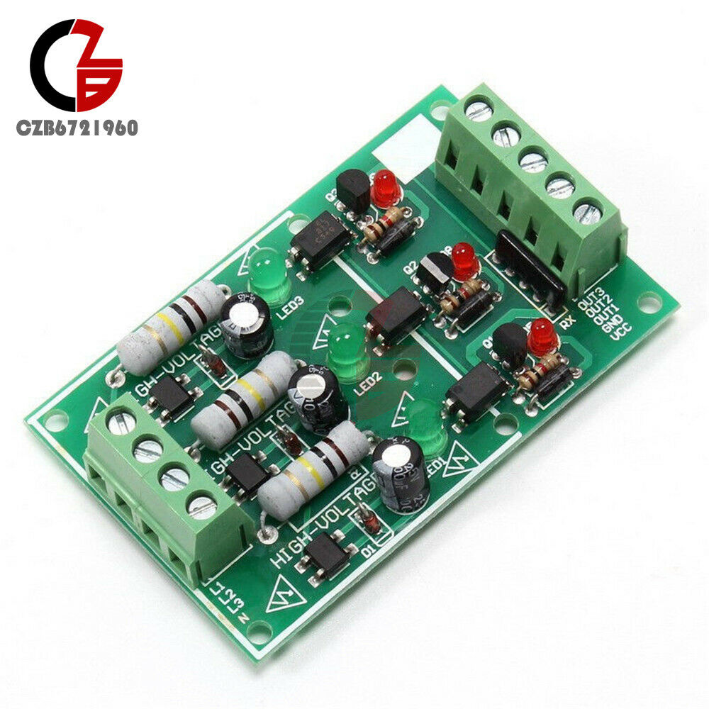 3-Channel AC 220V Optocoupler Isolation Module Testing Module No PCB Holder