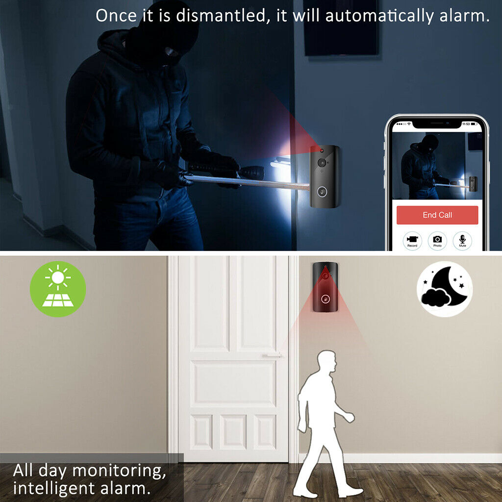 Wifi Motion Sensor Visual Doorbell Wireless HD 720P Two Way Video Door Phone