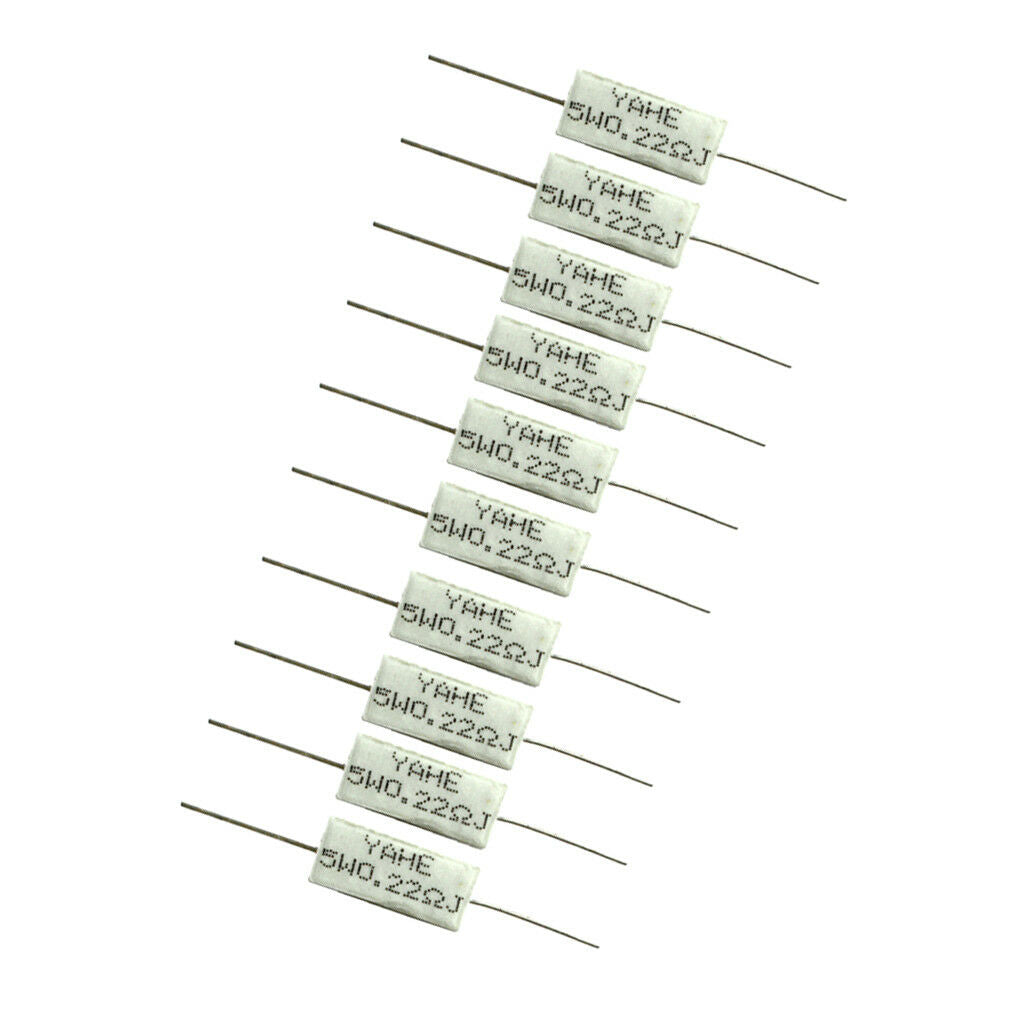 10pcs 5W 0.22 ohm +/-5% Wirewound Cement Resistor Winding Ceramic Resistance