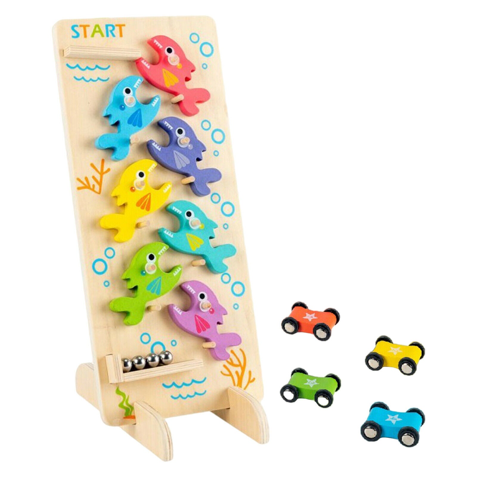 Wooden Double-Sided Sliding Game Toys Slide Car Inertia Develop Kids Skill