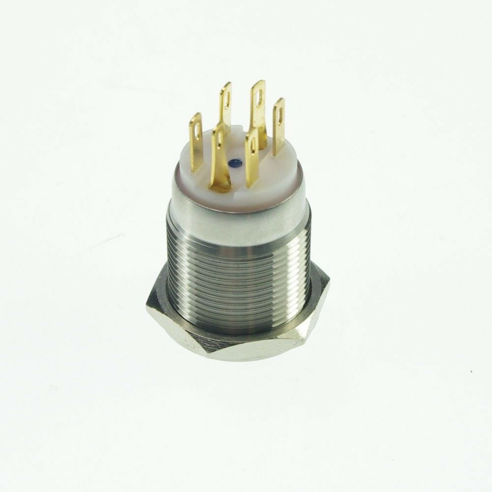 19mm Stainless Steel Dot illuminated Momentory Push Button Switch  1NO 1NC