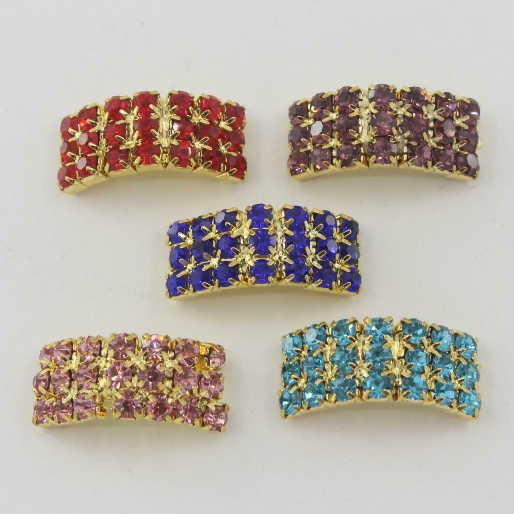 10 Piece Mixed Arched Rhinestone Buckles Diamond Buttons