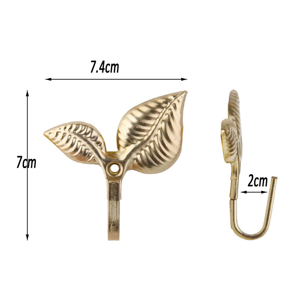 2pcs Sheet Curtain Drapery Tiebacks Door Wall Hat Hook Holder Hanger Golden